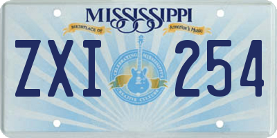 MS license plate ZXI254