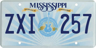 MS license plate ZXI257