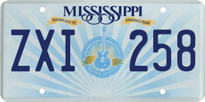 MS license plate ZXI258