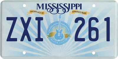 MS license plate ZXI261
