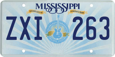 MS license plate ZXI263