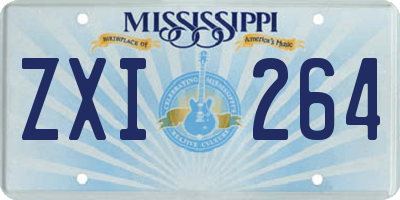 MS license plate ZXI264