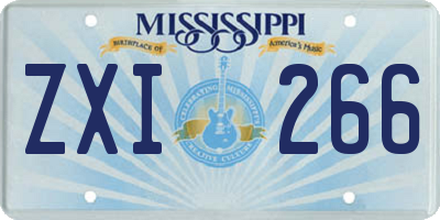 MS license plate ZXI266