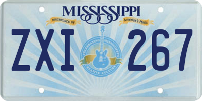 MS license plate ZXI267