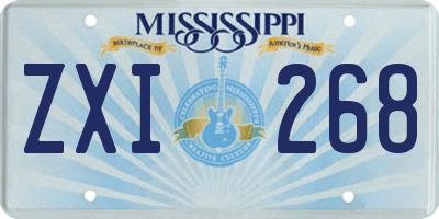 MS license plate ZXI268