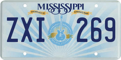 MS license plate ZXI269
