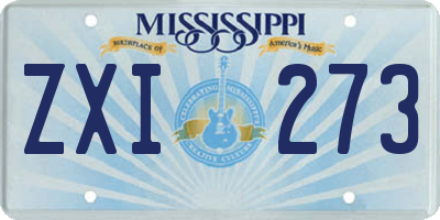 MS license plate ZXI273