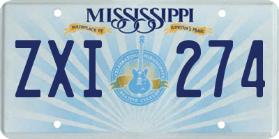 MS license plate ZXI274