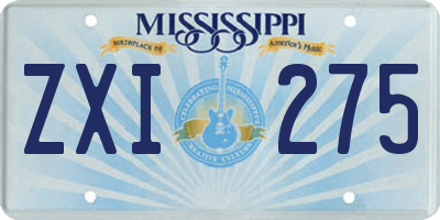MS license plate ZXI275
