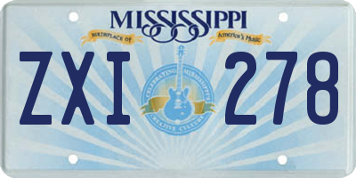 MS license plate ZXI278