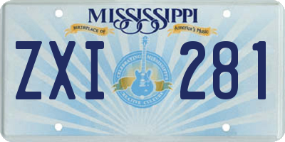 MS license plate ZXI281