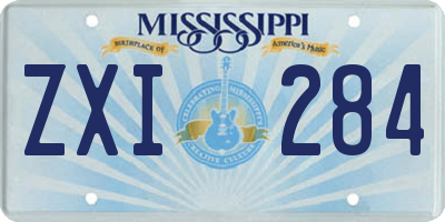 MS license plate ZXI284