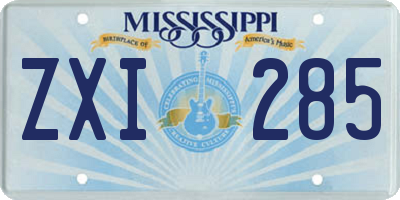 MS license plate ZXI285