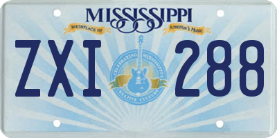 MS license plate ZXI288
