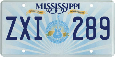 MS license plate ZXI289