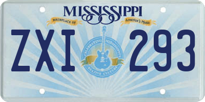 MS license plate ZXI293
