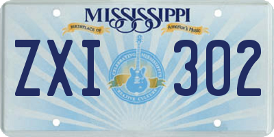 MS license plate ZXI302