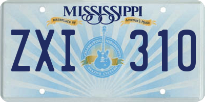 MS license plate ZXI310