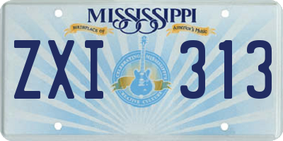 MS license plate ZXI313