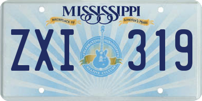 MS license plate ZXI319