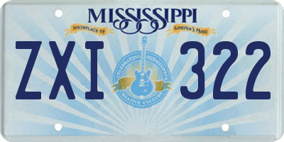 MS license plate ZXI322