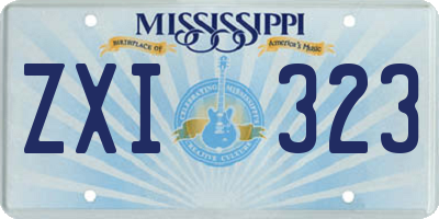 MS license plate ZXI323