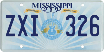MS license plate ZXI326