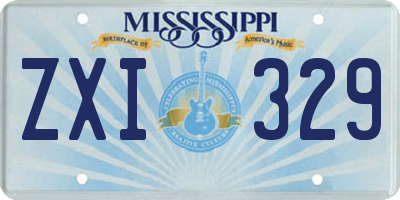 MS license plate ZXI329
