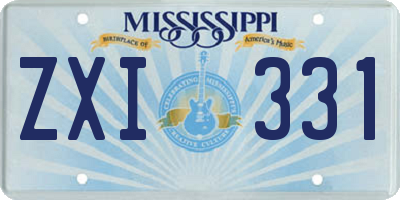 MS license plate ZXI331