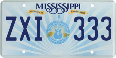 MS license plate ZXI333
