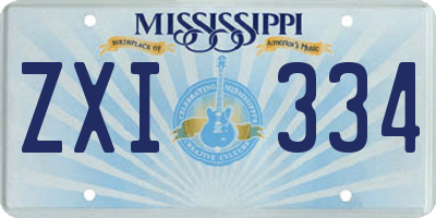 MS license plate ZXI334