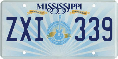 MS license plate ZXI339