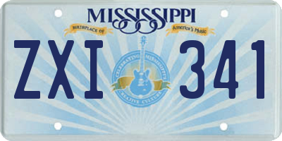 MS license plate ZXI341