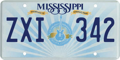 MS license plate ZXI342