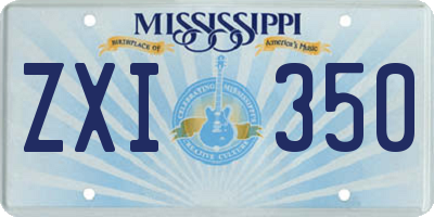 MS license plate ZXI350