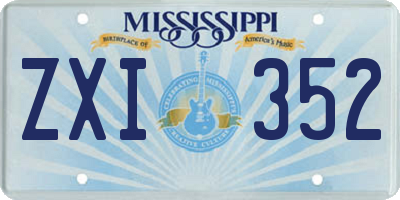 MS license plate ZXI352