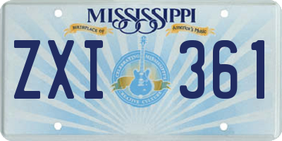 MS license plate ZXI361
