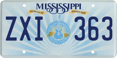 MS license plate ZXI363