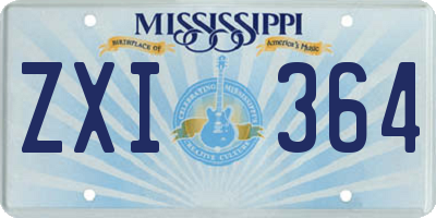 MS license plate ZXI364