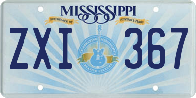 MS license plate ZXI367
