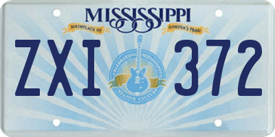 MS license plate ZXI372