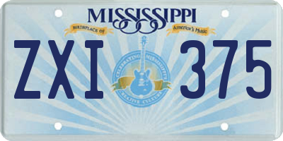 MS license plate ZXI375