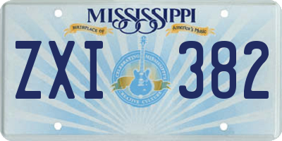 MS license plate ZXI382