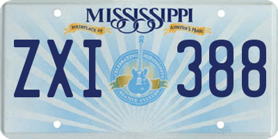 MS license plate ZXI388