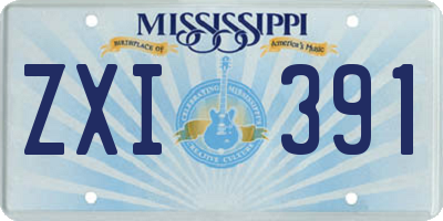 MS license plate ZXI391