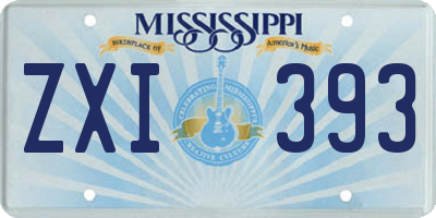 MS license plate ZXI393