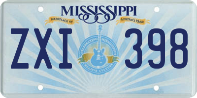 MS license plate ZXI398