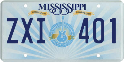 MS license plate ZXI401