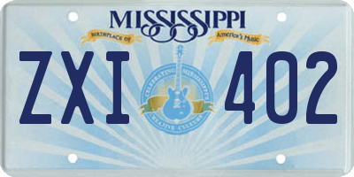 MS license plate ZXI402