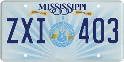 MS license plate ZXI403